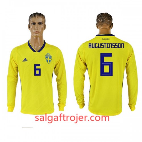 Sverige Fodboldtrøjer Augustinsson 6 Hjemmebanesæt VM 2018 Langærmet Sverige Fodboldtrøjer Augustinsson 6 Hjemmebanesæt VM 2018 Langærmet